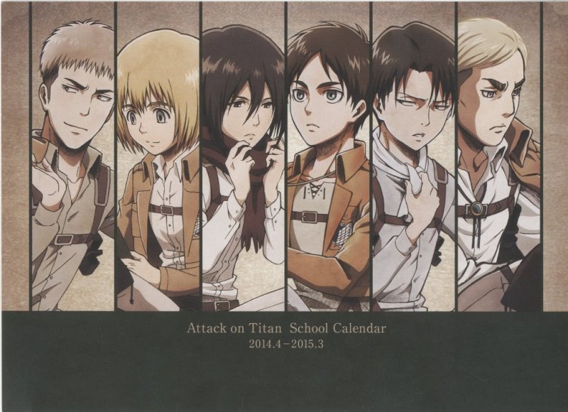 Calendar Shingeki no Kyojin 2014-2015